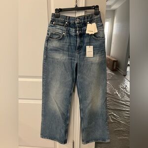 Sandro Paris layered wide-leg jeans - size 28